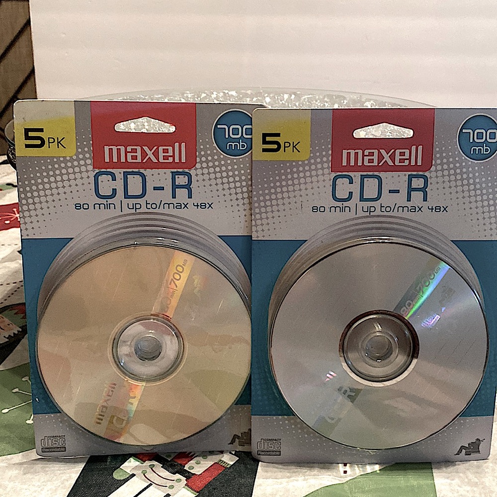 NEW TWO 5 PACK MAXELL 700 mb CD-R 80 MIN DISC